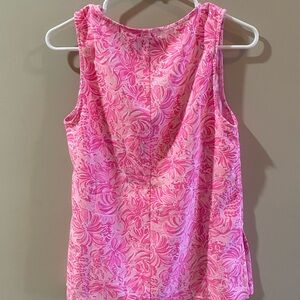 Lilly Pulitzer Fola Sleeveless Top • Pink Blossom Foxy Llama • Size 4